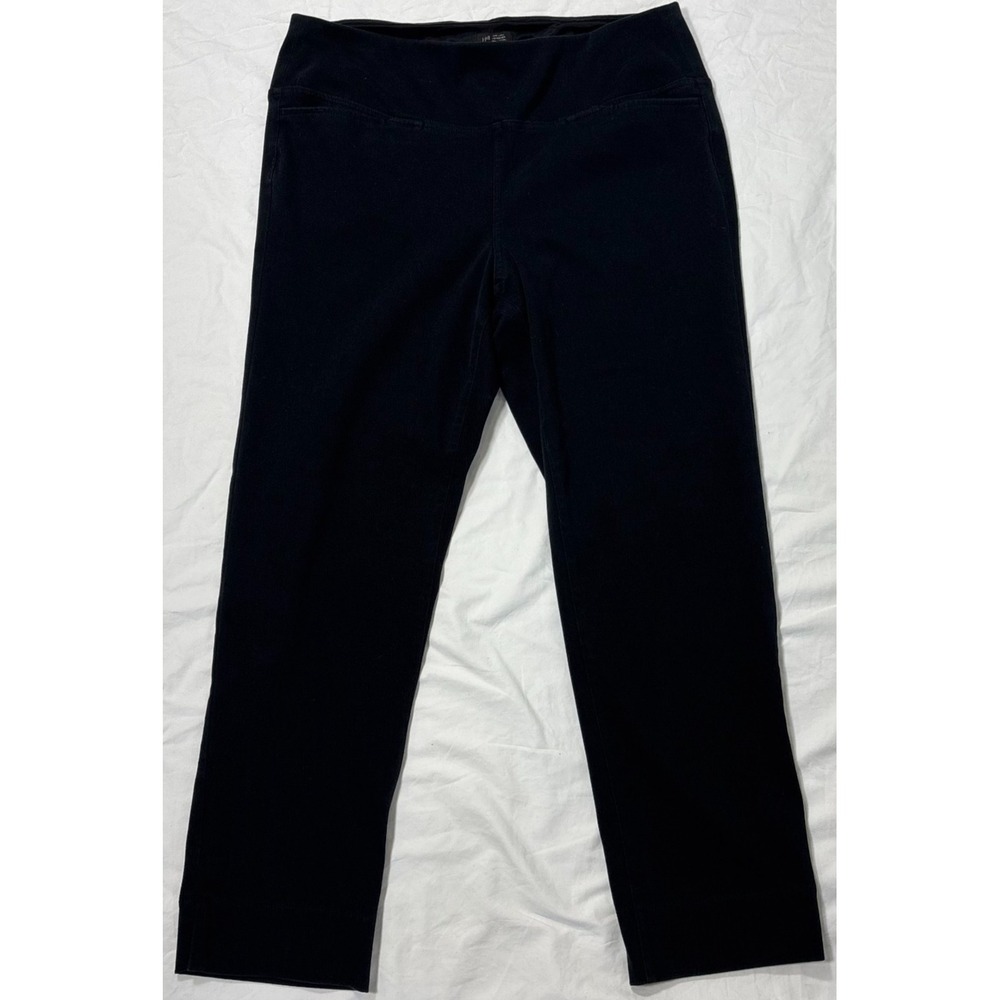 J.Jill Womens Wearever Smooth-Fit Knit Jeans Black Stretchy High Waist Pull-On L